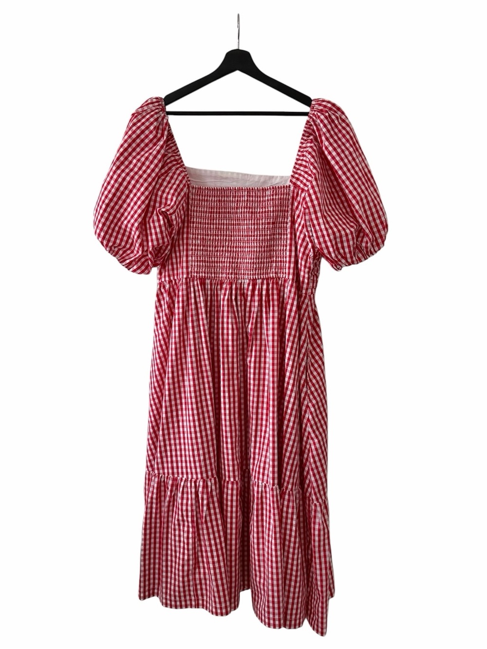 Red Gingham Square-Neck Midi Dress - Picture 3 of 5